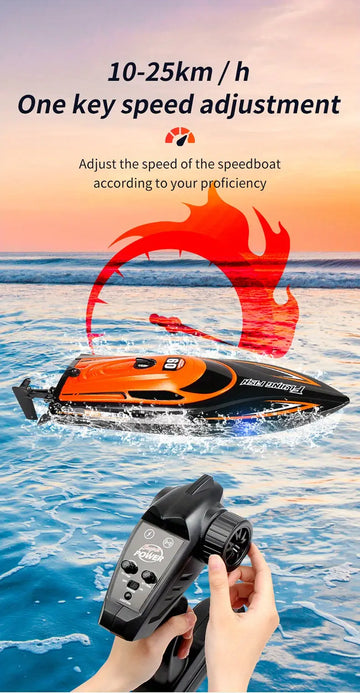 High-speed Speedboat Remote Control Boat 2.4G Anti-interference Race Boat Competition Special Model Rechargeable Children's Water Toy Gift