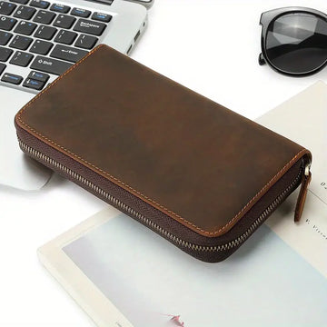 Retro Genuine Leather Handbag: Large Capacity, Multifunctional, and Top Layer Cowhide Wallet for Men!