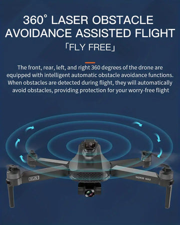 4K EIS Camera Drone With Obstacle Avoidance, HD Aerial Photography, 5G Real-time Image Transmission, GPS Optical Flow Positioning, One Key Take Off/Landing, Gesture Photography, Includes Carrying Bag