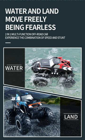 Amphibious Vehicle, Toy Car, Toy Remote Control Car, Waterproof Remote Control Car 360-degree Flip, Front And Rear Tilting Head, Electric Toy Car, Christmas Gift, Children's Gift Toy