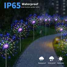 4pcs Solar Plug Strip Remote Control Outdoor Fireworks Lights Single 120pcs LED Copper Wire Waterproof Christmas Easter Holiday,Balcony Garden Aisle Patio Trail Lawn Fireworks Lights (Color)