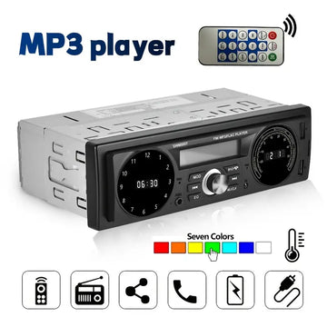 1DIN In-Dash Car Radio Stereo Remote Control Digital BT Audio Music Stereo 12V Car Radio MP3 Player USB/SD/AUX-IN