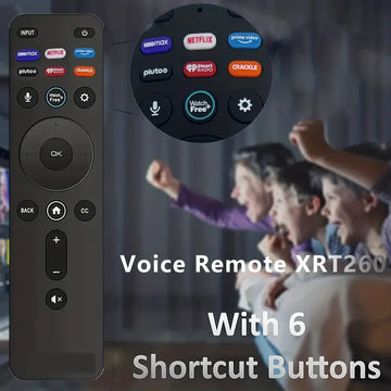 New Voice Remote XRT260 Fit For Vizio Smart TV, Replacement Remote For All Vizio LED LCD HD 4K UHD HDR Smart TVs With Shortcut Keys HBO Max, Netflix, Prime Video, Pluto, IHeart Radio, Crackle, Watchfree