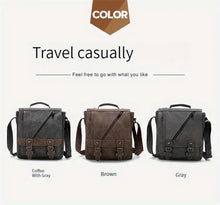 【WEIXIER】 Adjustable Men's Single Satchel Bag, Large Capacity Waterproof Leather Bag