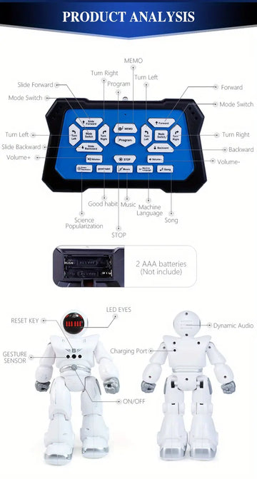 Smart Remote Control Robot With Music Playback | Gesture Sensing | Remote Control Operation | Auto Demonstration | Learning Function | Programming Actions | Best Sells | Gift For Kids