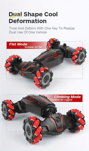 Gesture Control Remote Control Twist Change Car - 360 ° Rotation, One Key Transformation, Cool Lights, Spray System, Two Colors To Choose From, The Perfect Gift For Boys!