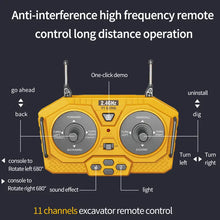 2.4G Remote Control,High Tech 11 Channels RC Excavator Dump Trucks Bulldozer Alloy Plastic Engineering Vehicle Electronic Toys For Boy Gifts