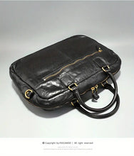 Premium Genuine Leather Men's Briefcase - American Retro Business Casual Bag for the Modern Man