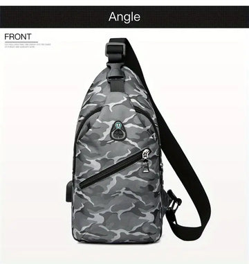 Stay Protected & Charged On-the-Go: Waterproof Crossbody Chest Bag With USB Charging & Earphone Hole