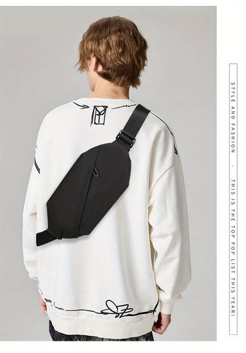 Men's Waterproof Chest Bag Oxford Fabric Diagonal Zipper Backpack For Outdoor Riding