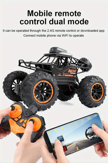 Remote Control Car With Camera WiFi HD Camera, 2.4Ghz 1/18 Scale Off-Road Remote Control Truck Monster Trucks For Boys 8-12 Birthday Gift For Kids