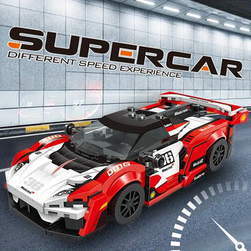 Super Racing Sport Car Mini Model, Car Building Blocks, Red Car City Creative Bricks Toy, Technical Education Toys For Children Gifts