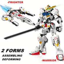 952 Particle Building Blocks Set, 11.02inch Large Armor Ship Two Changed Shape Assembled Toy Model, Robot Educational Building Blocks Toys