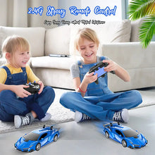 2.4Ghz Long Distance Remote Control Car 1:18 Scale Model Racing Car,  With One-Button Deformation, 360°Drifting, Transforming Car , Transforming  Robot RC Car,  For 8+Years Boys Kids