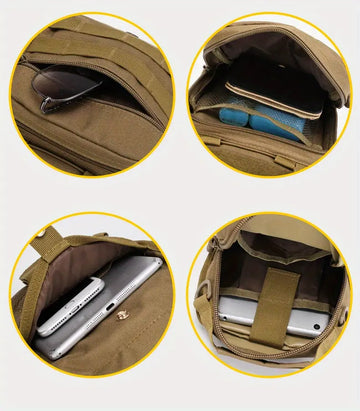 Men's Outdoor Tactical Crossbody Bag, Multi-functional Camouflage Chest Bag With Detachable Shoulder Strap For Outdoor Camping Hiking Travel