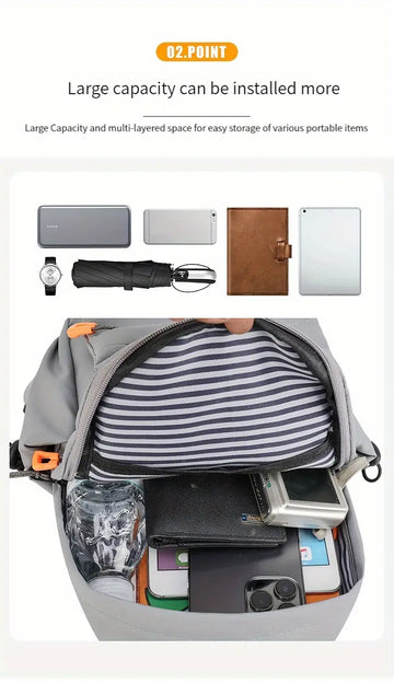 Men's Nylon Crossbody Chest Bag With Cushion Strap, Multifunctional Sling Bag For Outdoor Sports Travel