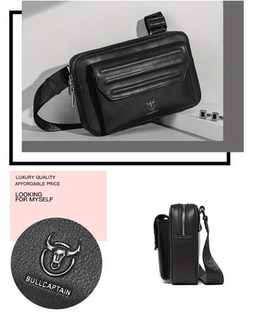 New Casual Men's Satchel Fashionable Boys Handsome One-shoulder Messenger Bag Multi-functional Use Of Waist Bag Horizontal Locomotive Camera Ipad 10inch Shoulder Bag