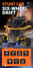 New Six-wheel Swing Arm Stunt Car 360° Rotating Arm 6-wheel Spray Deformation Remote Control Drift Climbing Car Off-road Vehicle Children