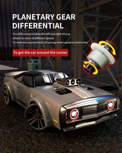 Q142 New 35km/h Retro Muscle Car High-speed Car Professional-level High-speed Carbon Brush Motor 1:16 Four-wheel Drive Alloy Drift Flat Racing Car 7.4v1300mAh Rechargeable Lithium Battery