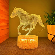 1pc Creative 3D Night Light, Galloping Horse Shape USB Atmosphere Desk Lamp With Touch Button, 6.22"x5.78"