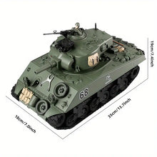 US M4A3 RC Tank, 1/18 2.4G Remote Control Military Tank Rotating Turret, Sound & Light Effect, Infrared Toy Boy Girl & Adult Scale Radio Remote Control RC Tank, Boy For US Tank Army Tank Toys