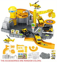 Children's Engineering Track Puzzle Parking Lot Electric Car Building Crossing Great Adventure Set Boys' Toys,  The Accessories Are Random Colors