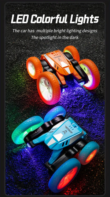 2.4G Toy Car, Remote Control Stunt Car, Responsive 360 ° Rotating Fancy Stunt Performance, Double-sided Driving, Free Rolling, Cool Lights, Suitable For Various Road Surfaces, Beautiful Music