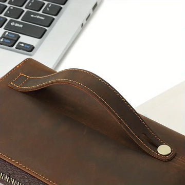 Retro Genuine Leather Handbag: Large Capacity, Multifunctional, and Top Layer Cowhide Wallet for Men!