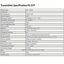 FS-G7P G7P 2.4G 7CH ANT Protocol Radio Transmitter PWM PPM I-BUS SBUS Output With FS-R7P R7P RC Receiver For RC Car Boat Dual Receiver