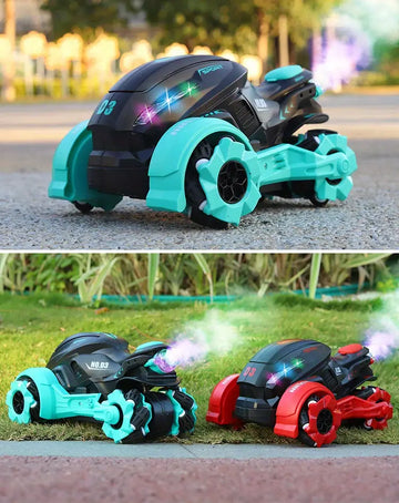 Stunt Spray Motorcycle Drift Spin High Speed Sideway Usb Charging Off-road Rc Car Kids Toy Car