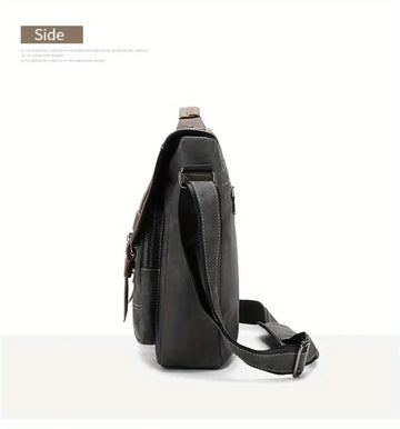 【WEIXIER】Men's Single Satchel Bag, Large Capacity Waterproof Casual Retro Bag