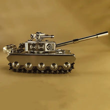 Original Handmade Tank Model Toy, Stainless Steel Military Model Craft Decoration, Creative Gift, Tower Rotating Crawler Tank Toy