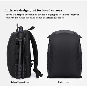Premium Waterproof Camera Backpack with 15 Laptop Compartment & Rain Cover - Perfect for Photographers & Adventurers!