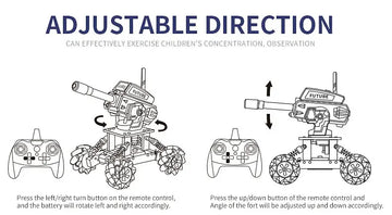 Mecha Tank Carrier Alloy Skeleton DIY Assembly Remote Control Toy Mechanical Arm, Cultivate Hands-on Ability, Explore Science Educational Toys, Can Launch Water Bombs, Manipulate Robots, Programmable