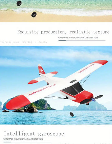 Three Channel Remote Control Aircraft J3 Cessna Glider Toy Fixed Wing Brushless Motor Aircraft Electric Fighter Aircraft Model Drone