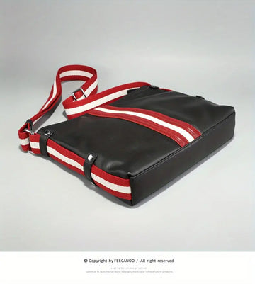 Men's Genuine Leather Large Capacity Messenger Bag, Trendy Casual Cowhide Commuter Bag