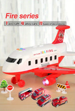 Toy Airplane For Children, Boys, With Puzzle And Durable Large Alloy Car,With Track And Transformable Model, Perfect For Birthday Gifts