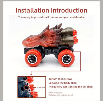 4 Styles 1:43 Simulation Animal Shape Remote Control Car, 27Mhz Four Channel Control, Toy Set, Boy Dinosaur Tyrannosaurus Rex Battle Car, Gift For Children (Battery Self-backing)