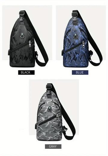 Stay Protected & Charged On-the-Go: Waterproof Crossbody Chest Bag With USB Charging & Earphone Hole