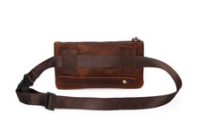 Casual Vintage Genuine Leather Waist Bag, Slim Mobile Phone Bag, Retro Crossbody Bag