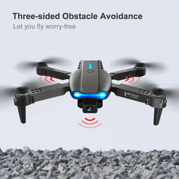 Three-sided Obstacle Avoidance Drone E99 K3 PRO 18 Minutes Battery Life 3.7V1800mAH Rechargeable Battery 5905.51 Inch Remote Control Distance Dual HD Camera Remote Control Quadcopter Children's Toys