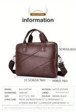 BULLCAPTAIN Men's Leather Briefcase With Large Capacity, Multifunctional Handbag, Business Bag For Computer, Multifunctional Use Shoulder Messenger Bag, Fashion Casual Business Trip Office Men's Satchel Bag, Valentine's Day Gift For Husband