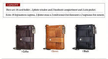 RFID Men Wallets Slim Leather Bifold Hasp Vintage Short Male Purse Coin Pouch Multi-functional Cards Wallet Designer Chain Bag