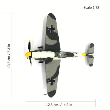 1/72 Scale German WWII Messerschmidt BF-109 Fighter Model Diecast Airplanes Military Display Model Aircraft For Collection Classic Model