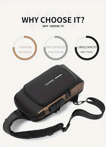 Secure Your Belongings with this Stylish Men's Multisport Anti-Theft Shoulder Messenger Bag