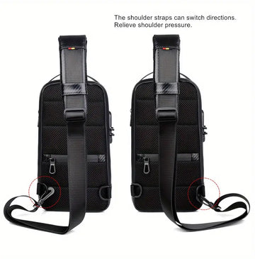 Secure & Stylish Men's Waterproof Chest Bag - Perfect for Travel & Motorcycle Rides!
