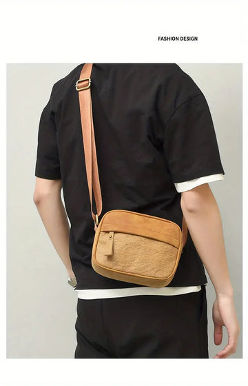 [WEIXIER] Men's Casual Simple Large Capacity Messenger Bag, Trendy Shoulder Bag