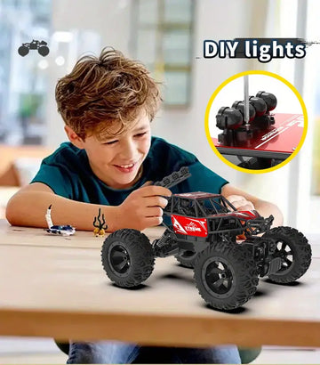 2.4G 4WD Alloy Climbing Car Big Wheel Monster Metal Car Shell Patch High Frame All Terrain Toy Car