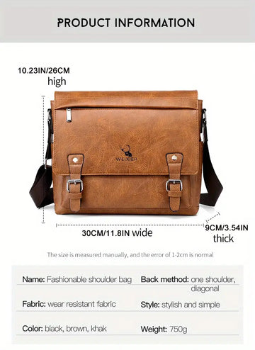 1pc Men's Messenger Bag Computer Satchel Bag One Shoulder Messenger Bag Retro Casual Shoulder Bag