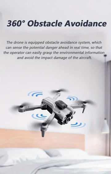 Drone With HD Dual Cameras For Adults Beginner, Obstacle Avoidance, One Key Take Off/Landing, Headless Mode, HD Image Transmission, Optical Flow Positioning, Gesture Photography, Carrying Bag